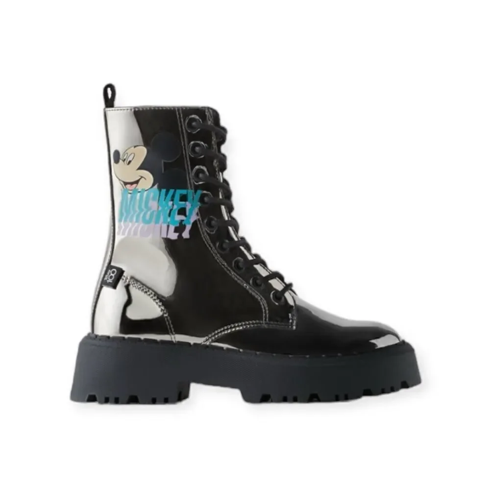 ZARA Kids | Black | MIRRORED MICKEY MOUSE © DISNEY ANKLE BOOTS